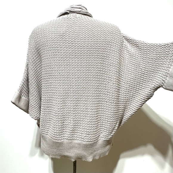 Neon Buddha NWOT Pure HandKnit Beige Cardigan Cotton Sweater Small - Picture 6 of 9